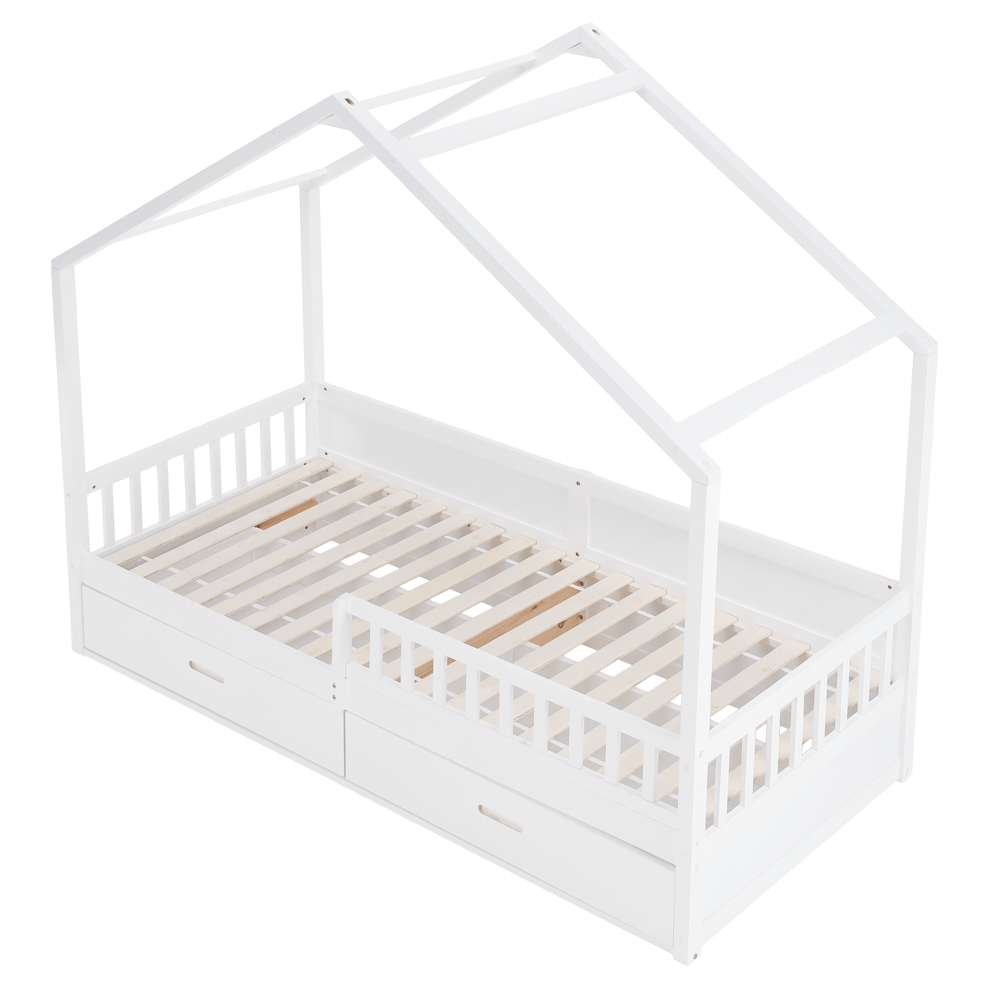 Montessori ágy, 90x200, fehér, tömör, BIANKA