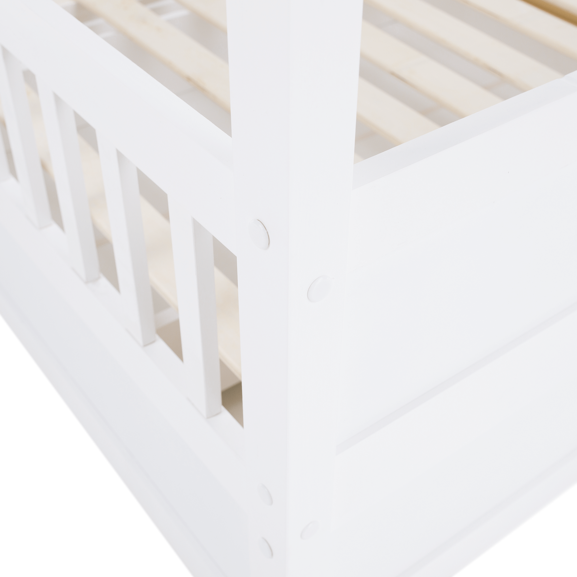 Montessori ágy, 90x200, fehér, tömör, BIANKA