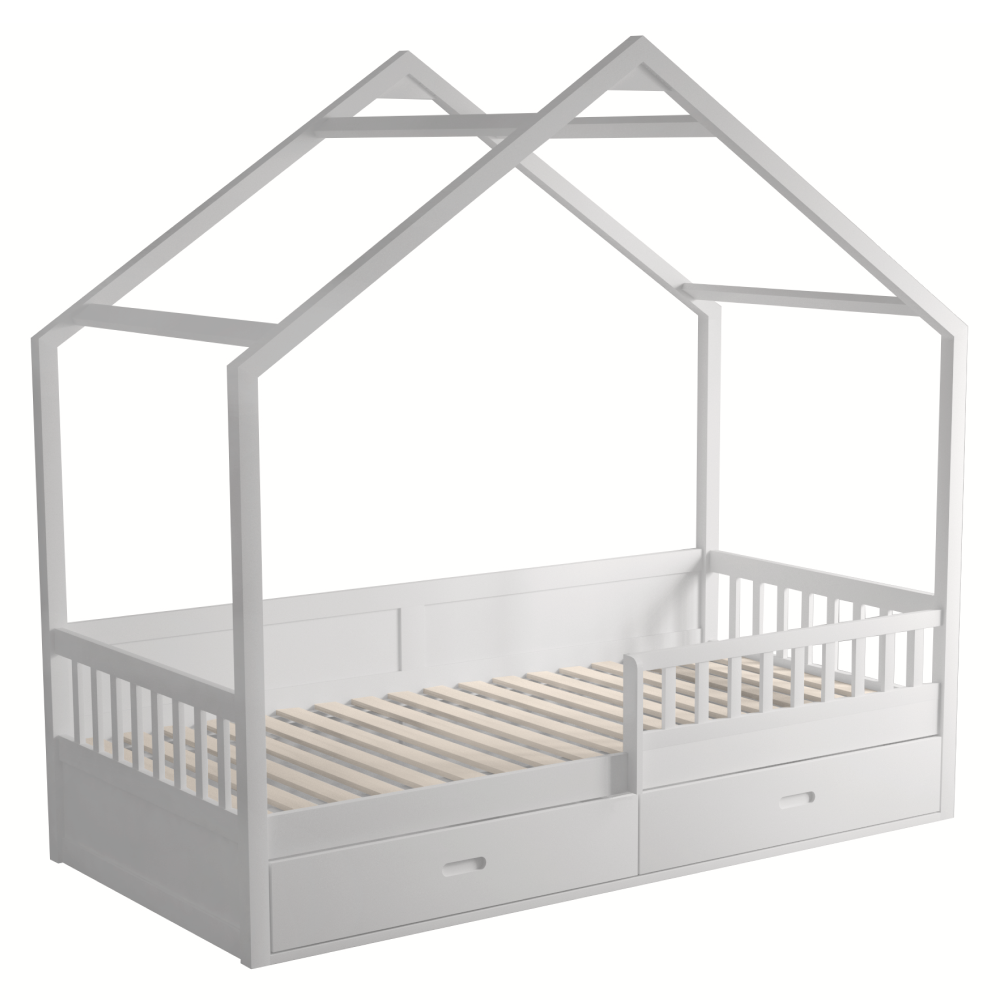 Montessori posteľ, 90x200, biela, masív, BIANKA