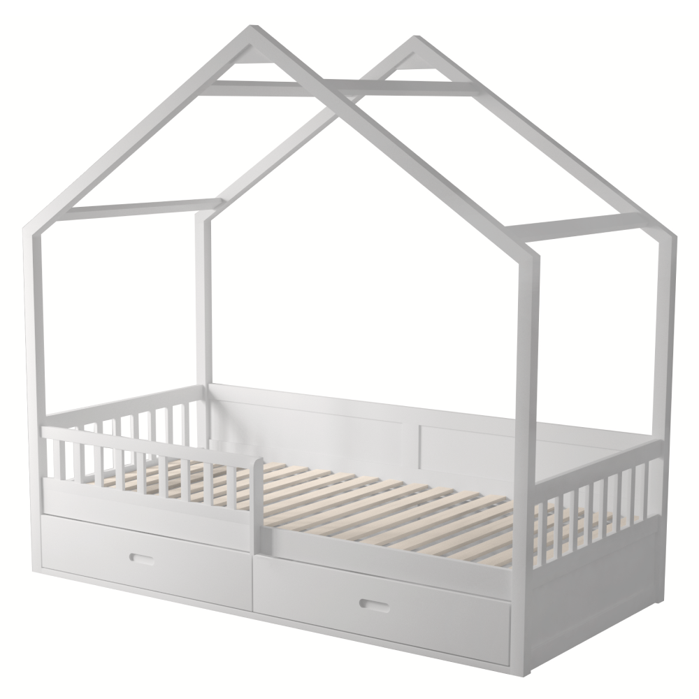 Montessori posteľ, 90x200, biela, masív, BIANKA