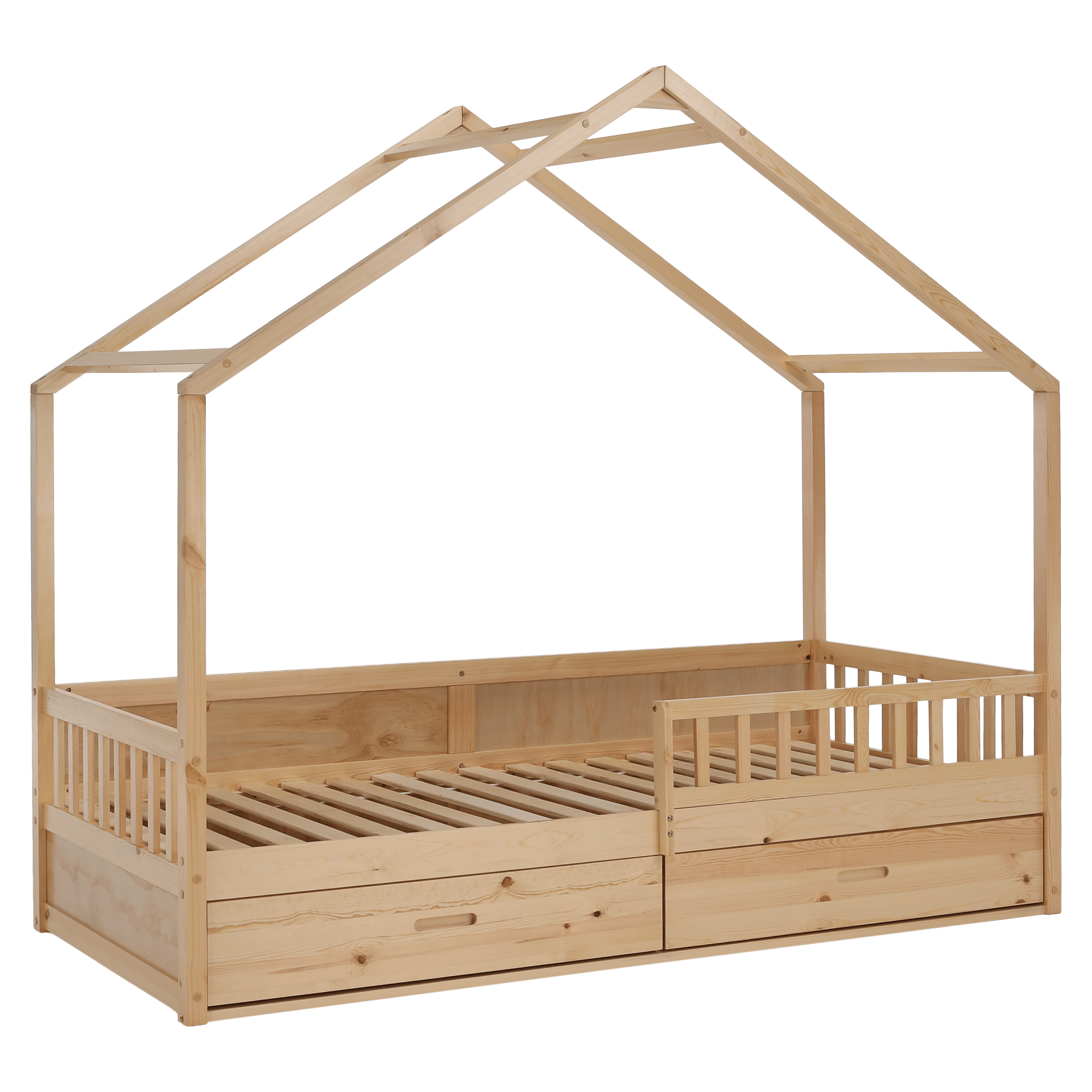 Montessori ágy, 90x200, természetes, tömör, BIANKA