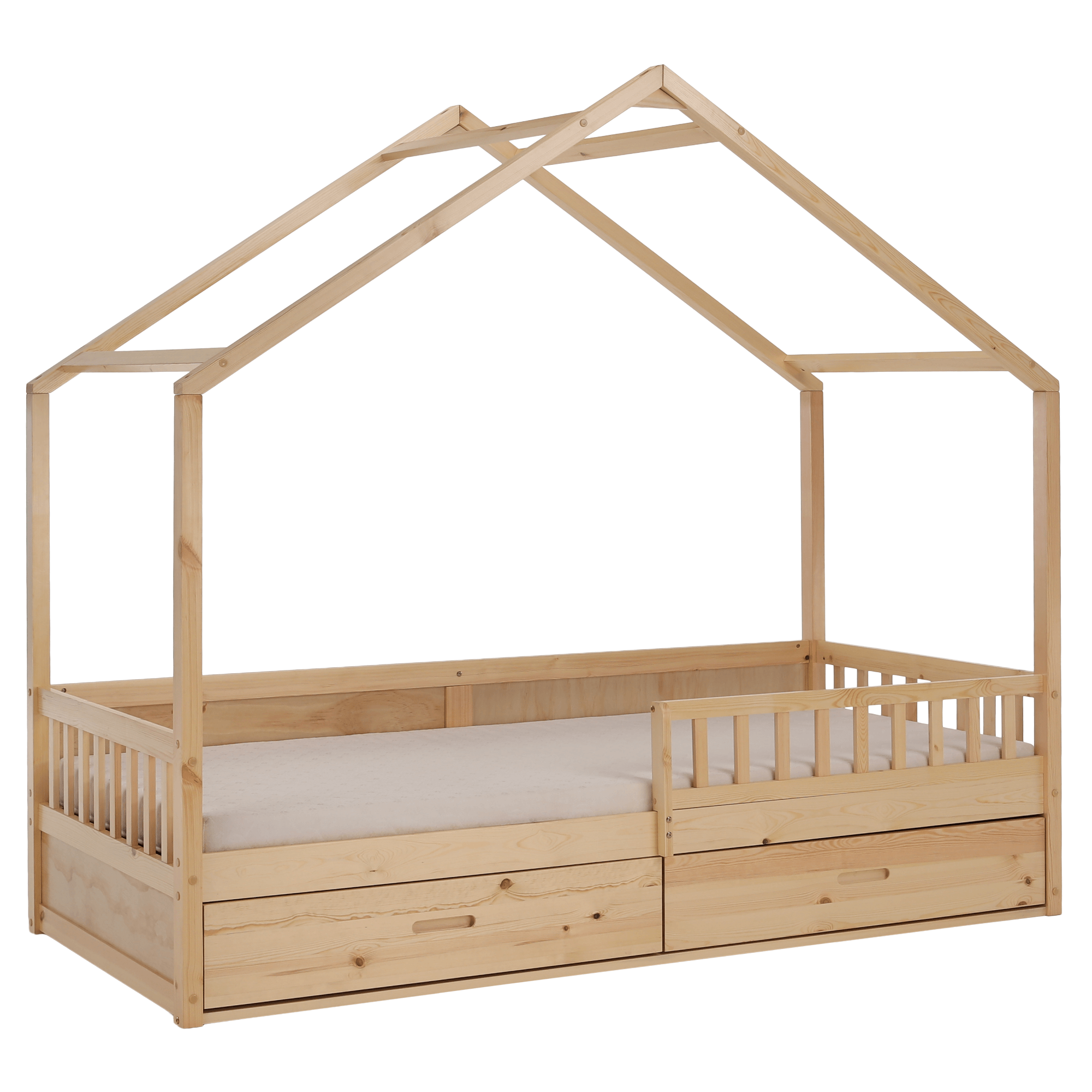 Montessori ágy, 90x200, természetes, tömör, BIANKA