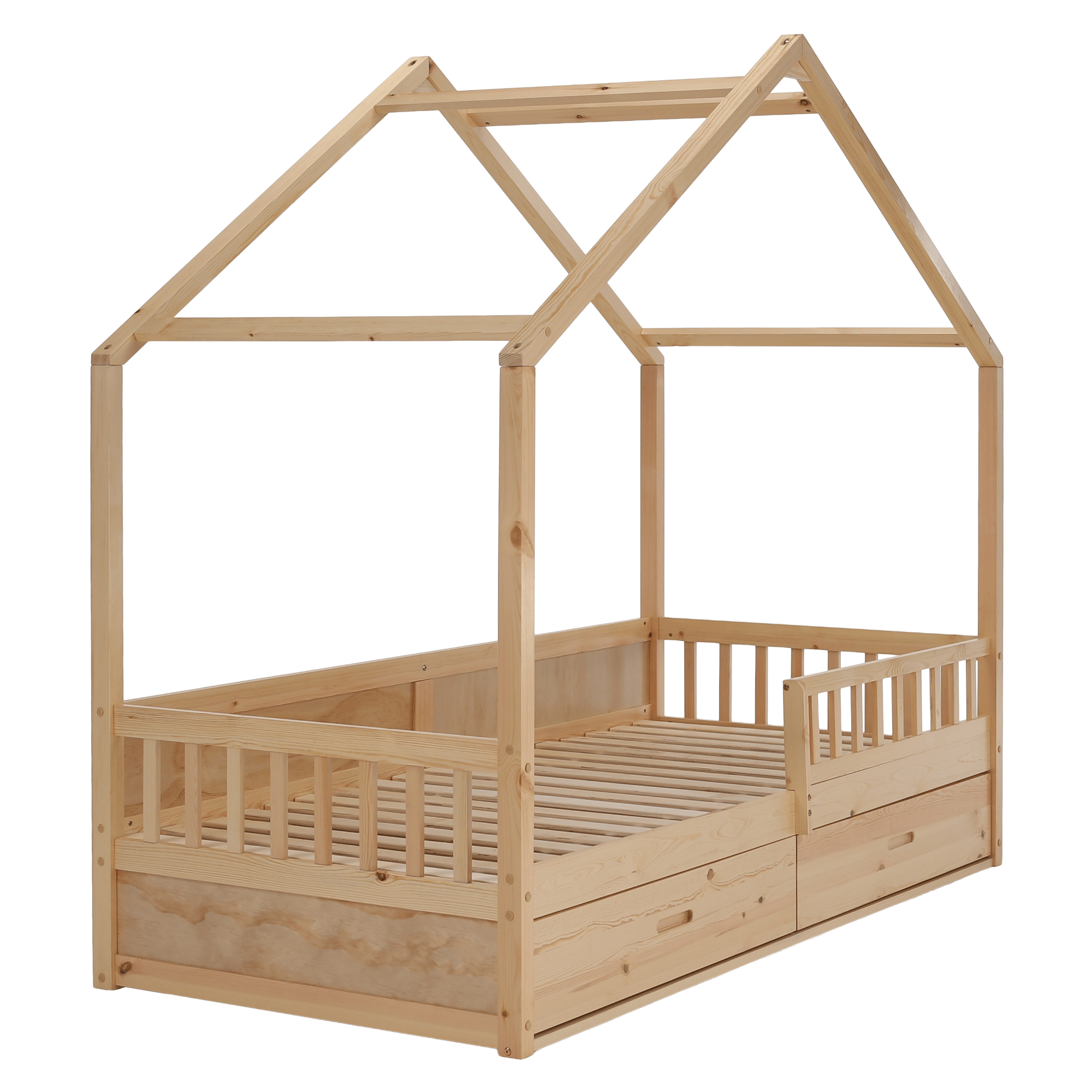 Montessori ágy, 90x200, természetes, tömör, BIANKA