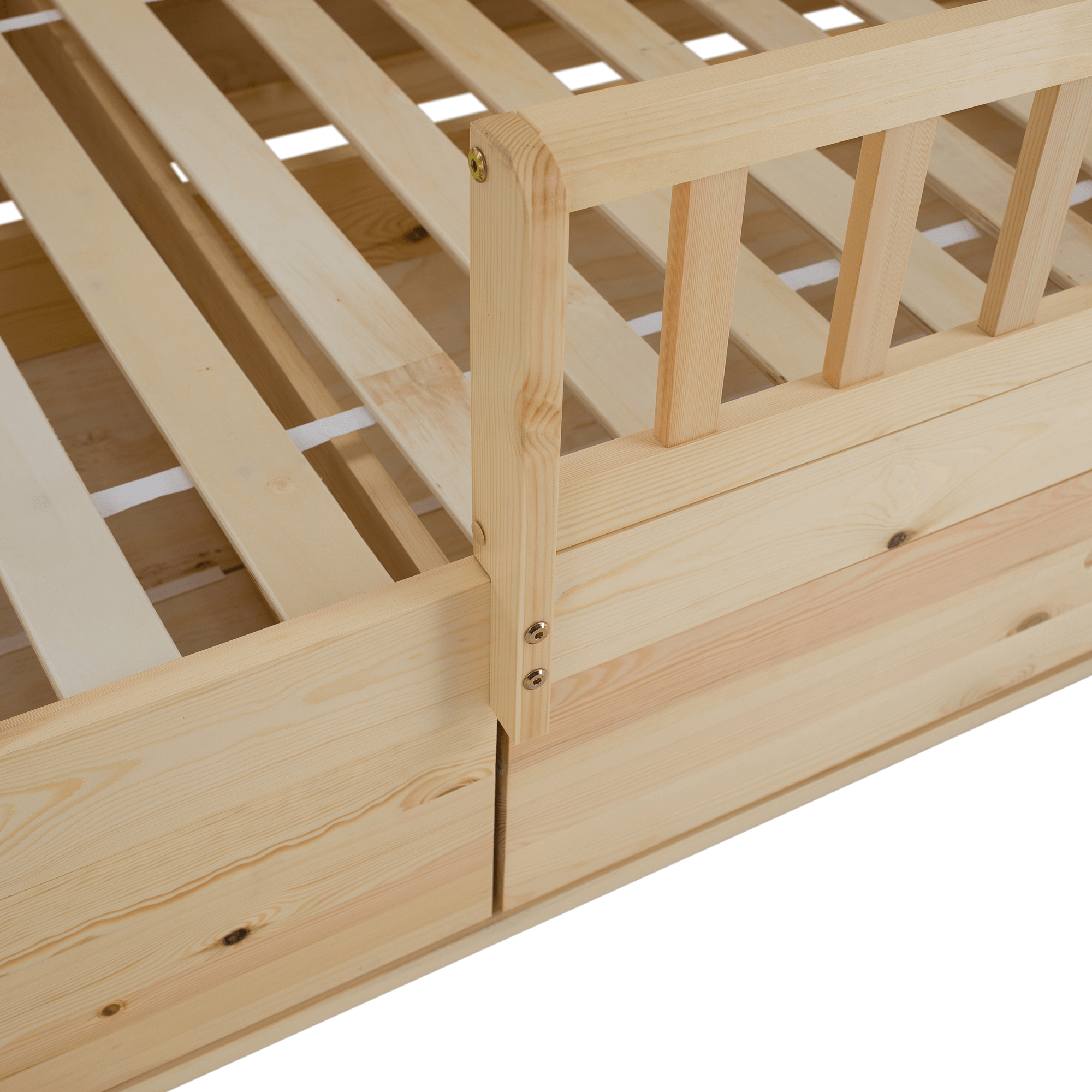 Montessori ágy, 90x200, természetes, tömör, BIANKA