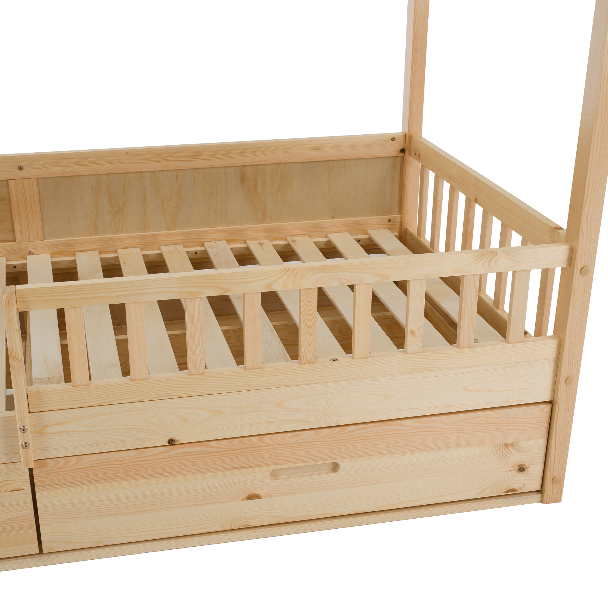 Montessori ágy, 90x200, természetes, tömör, BIANKA