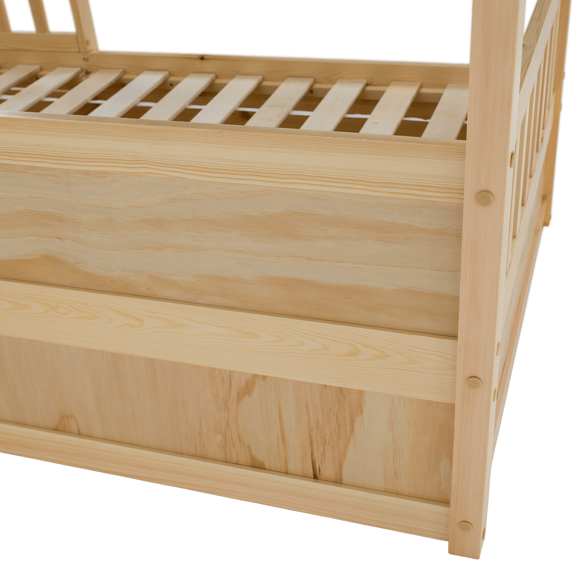 Montessori ágy, 90x200, természetes, tömör, BIANKA