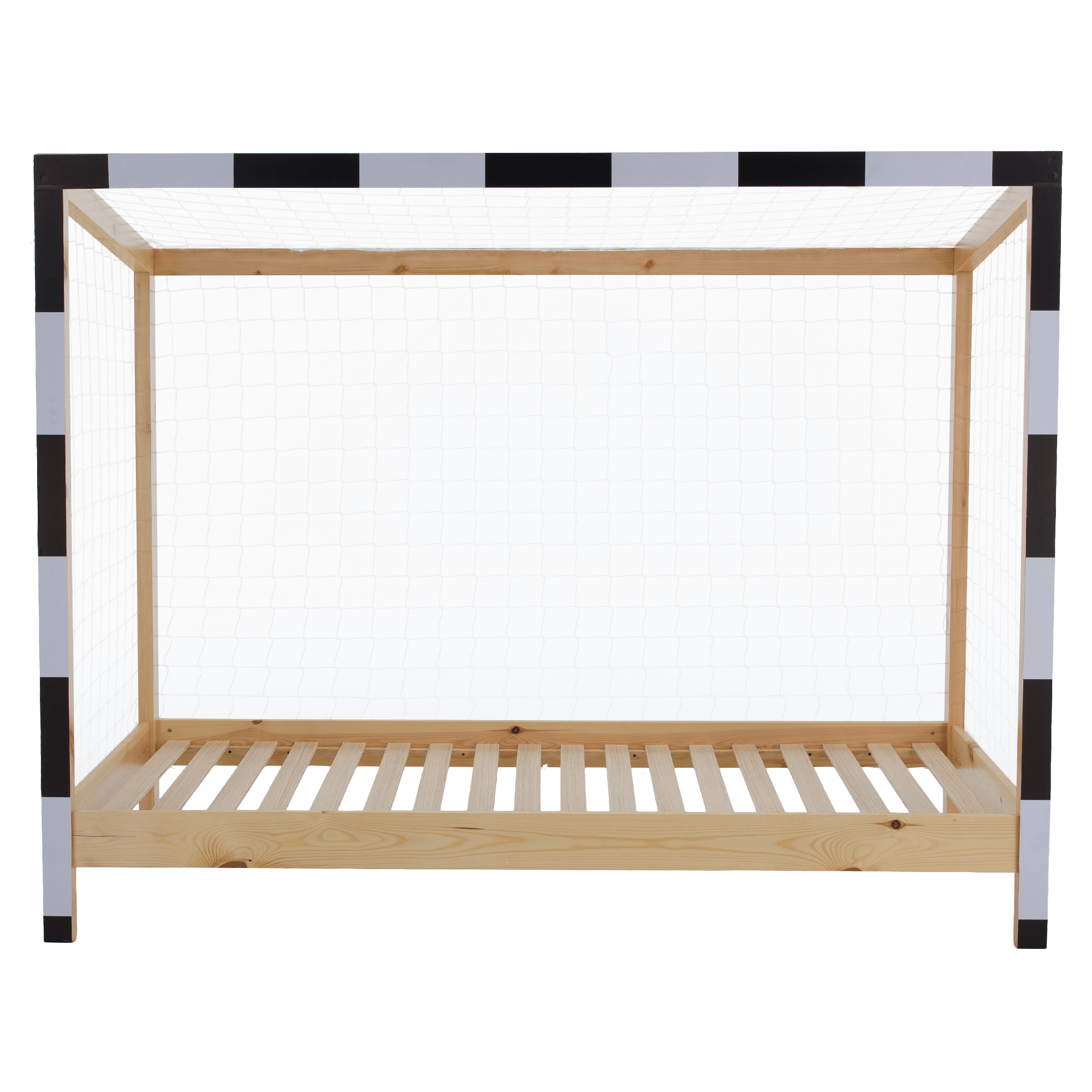 Montessori posteľ, prírodná/biela/čierna, 90x200, FUTAL