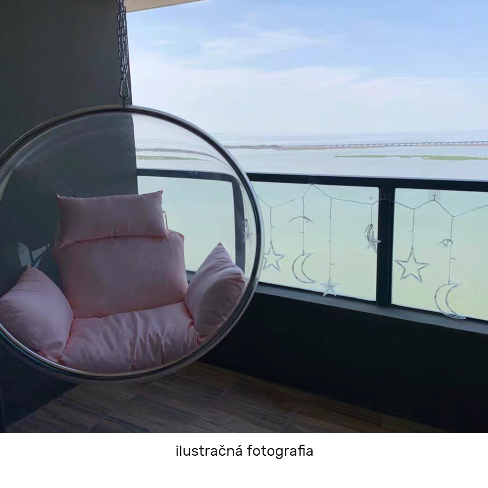 Závesné kreslo, transparentná/zlatá/ružová, BUBBLE NEW TYP 1