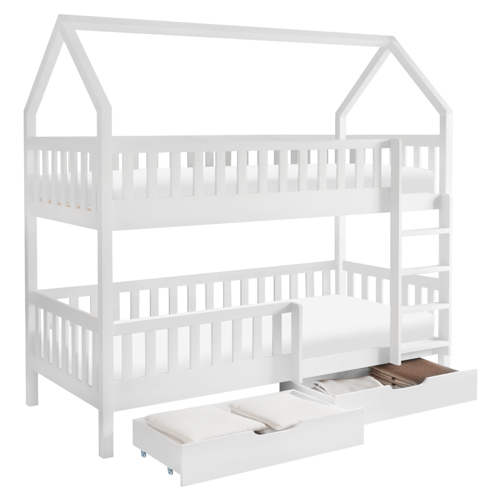 Montessori poschodová posteľ, biela, VENITA TYP 2