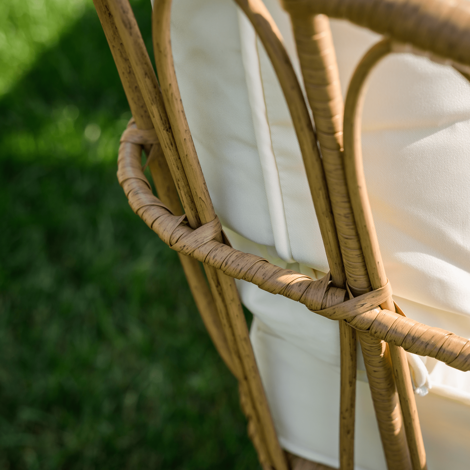 Kerti rattan szett, természetes/bézs/fekete, ARALY