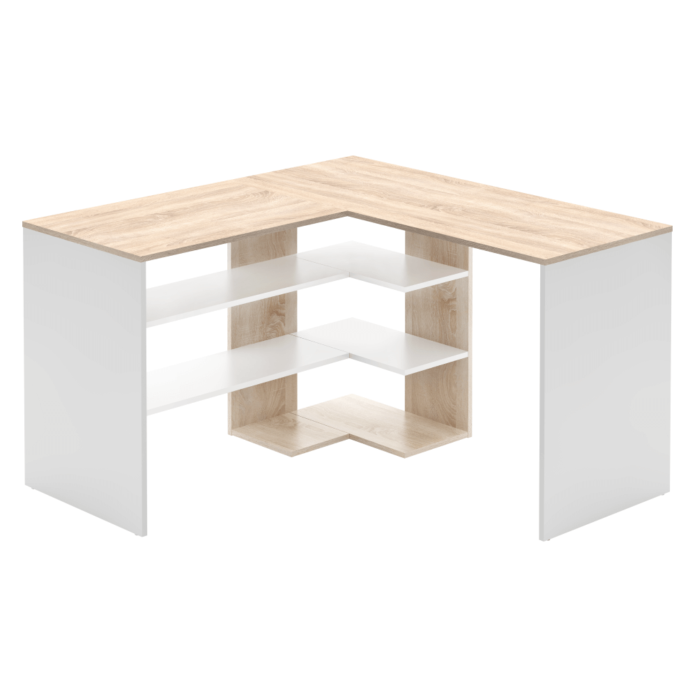 Sarok számítógépasztal, sonoma tölgy/fehér, TAMARI Sarok számítógépasztal, sonoma tölgy/fehér, TAMARI