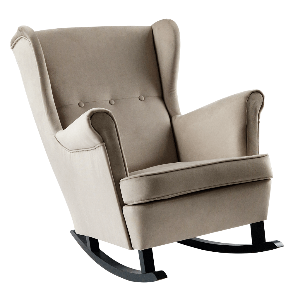 Füles hintafotel, bézs/fekete, TEJA