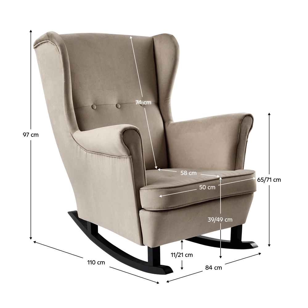 Füles hintafotel, bézs/fekete, TEJA