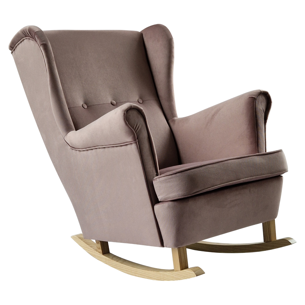 Füles hintafotel, rózsaszín/bükk, TEJA