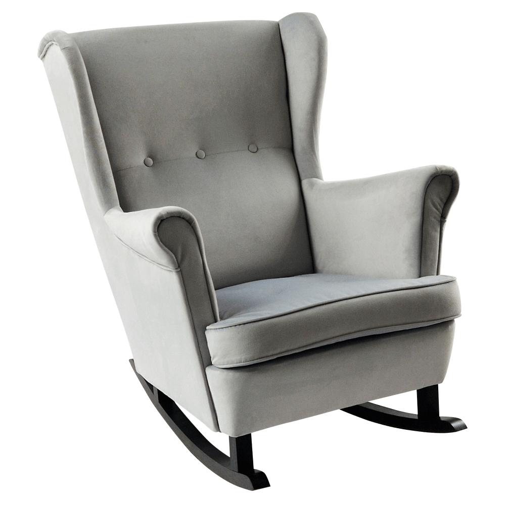 Füles hintafotel, világosszürke/fekete, TEJA