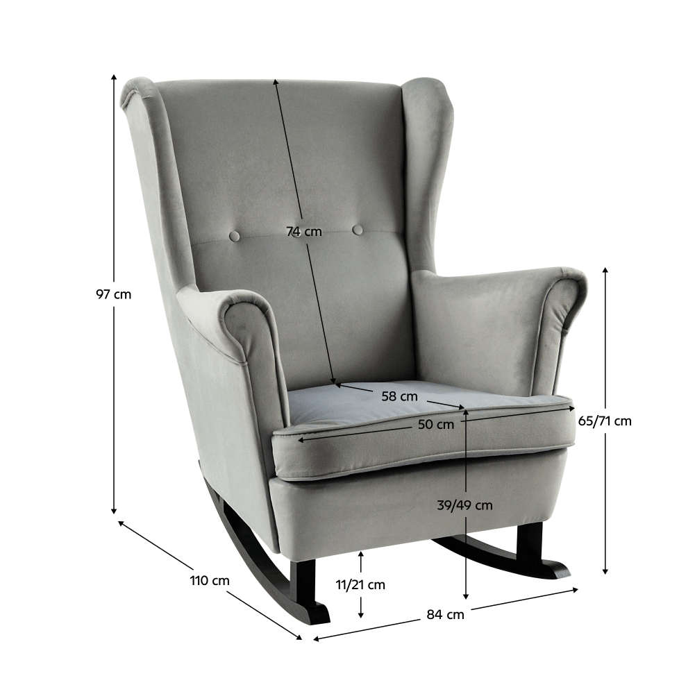 Füles hintafotel, világosszürke/fekete, TEJA