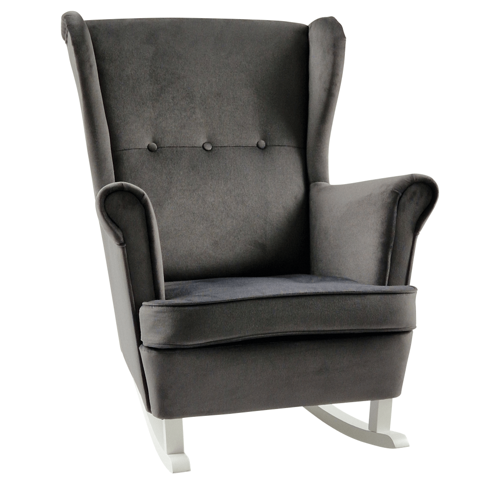 Füles hintafotel, sötétszürke/fehér, TEJA Füles hintafotel, sötétszürke/fehér, TEJA