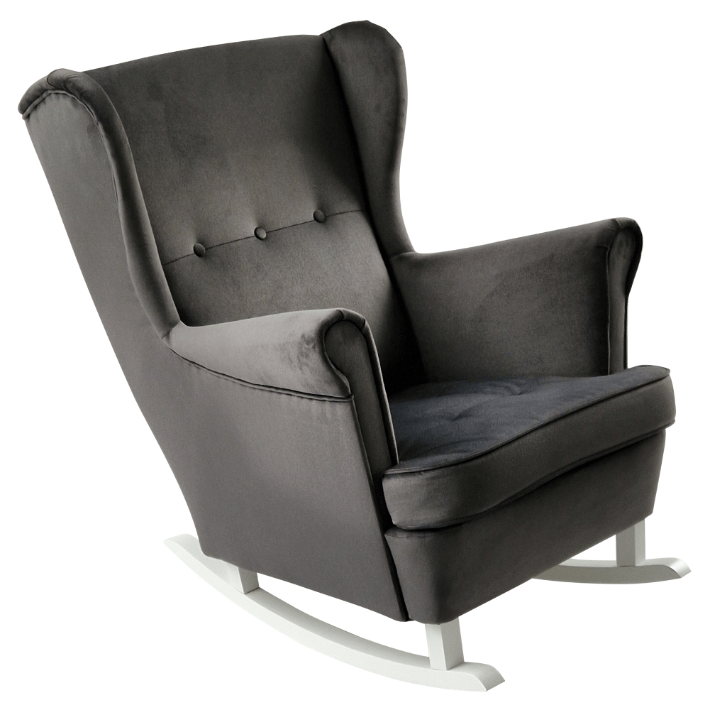 Füles hintafotel, sötétszürke/fehér, TEJA Füles hintafotel, sötétszürke/fehér, TEJA