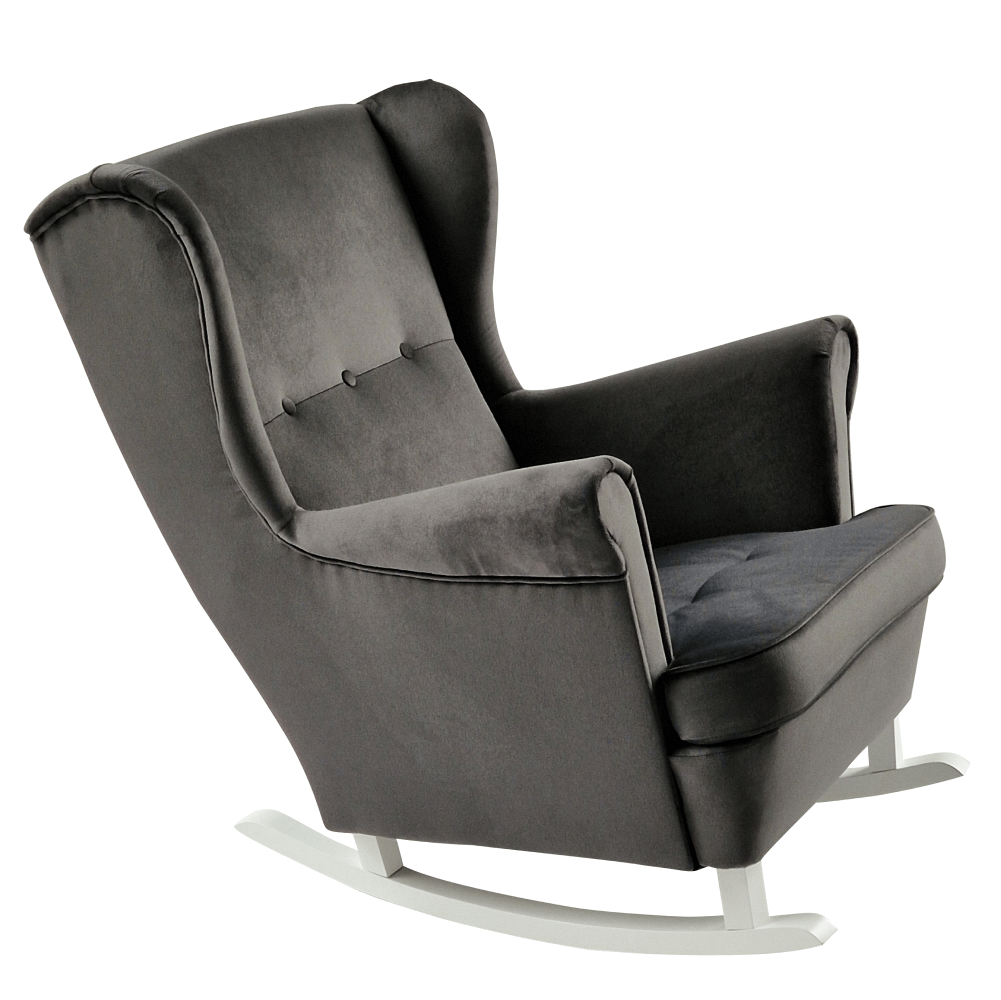 Füles hintafotel, sötétszürke/fehér, TEJA Füles hintafotel, sötétszürke/fehér, TEJA