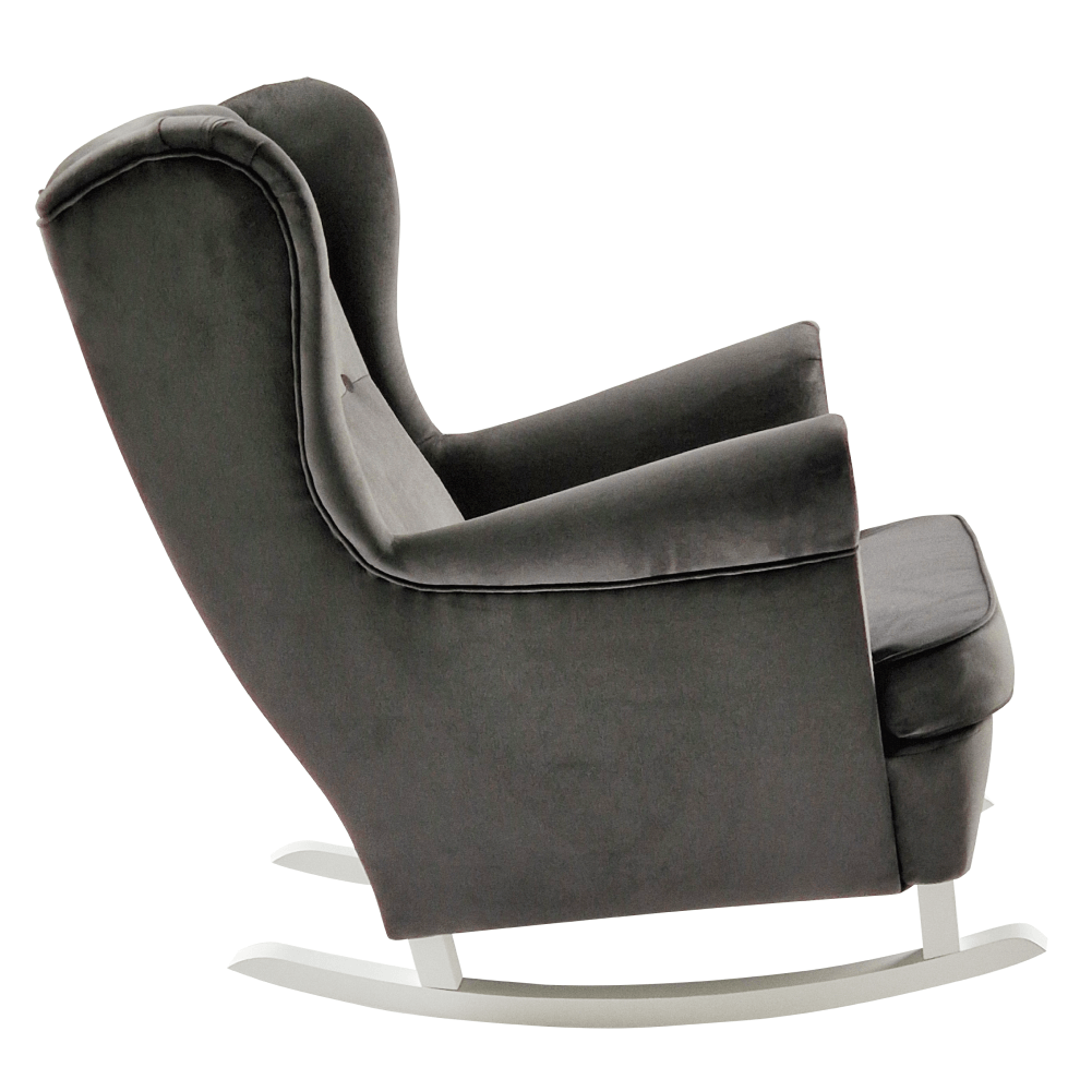 Füles hintafotel, sötétszürke/fehér, TEJA Füles hintafotel, sötétszürke/fehér, TEJA