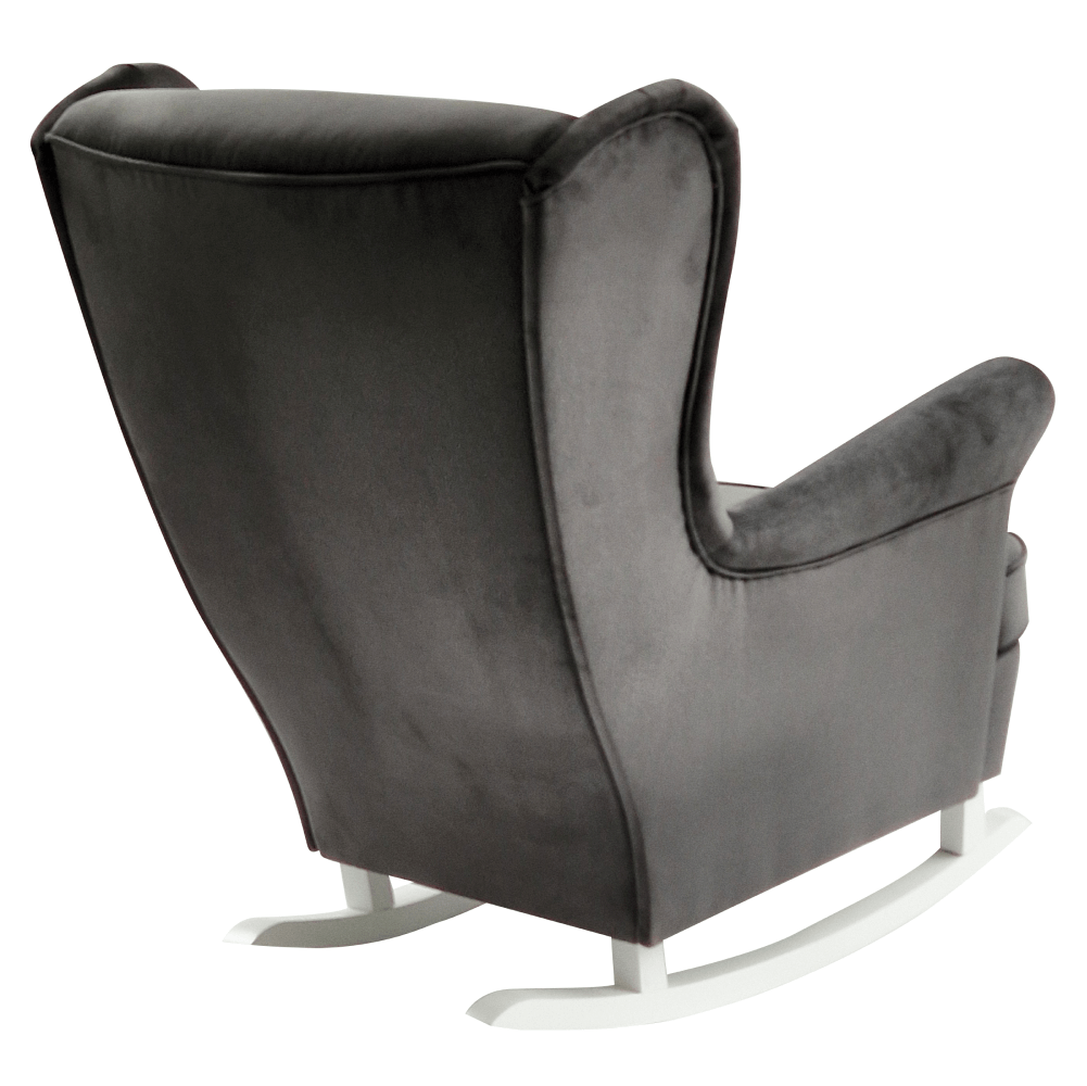 Füles hintafotel, sötétszürke/fehér, TEJA Füles hintafotel, sötétszürke/fehér, TEJA