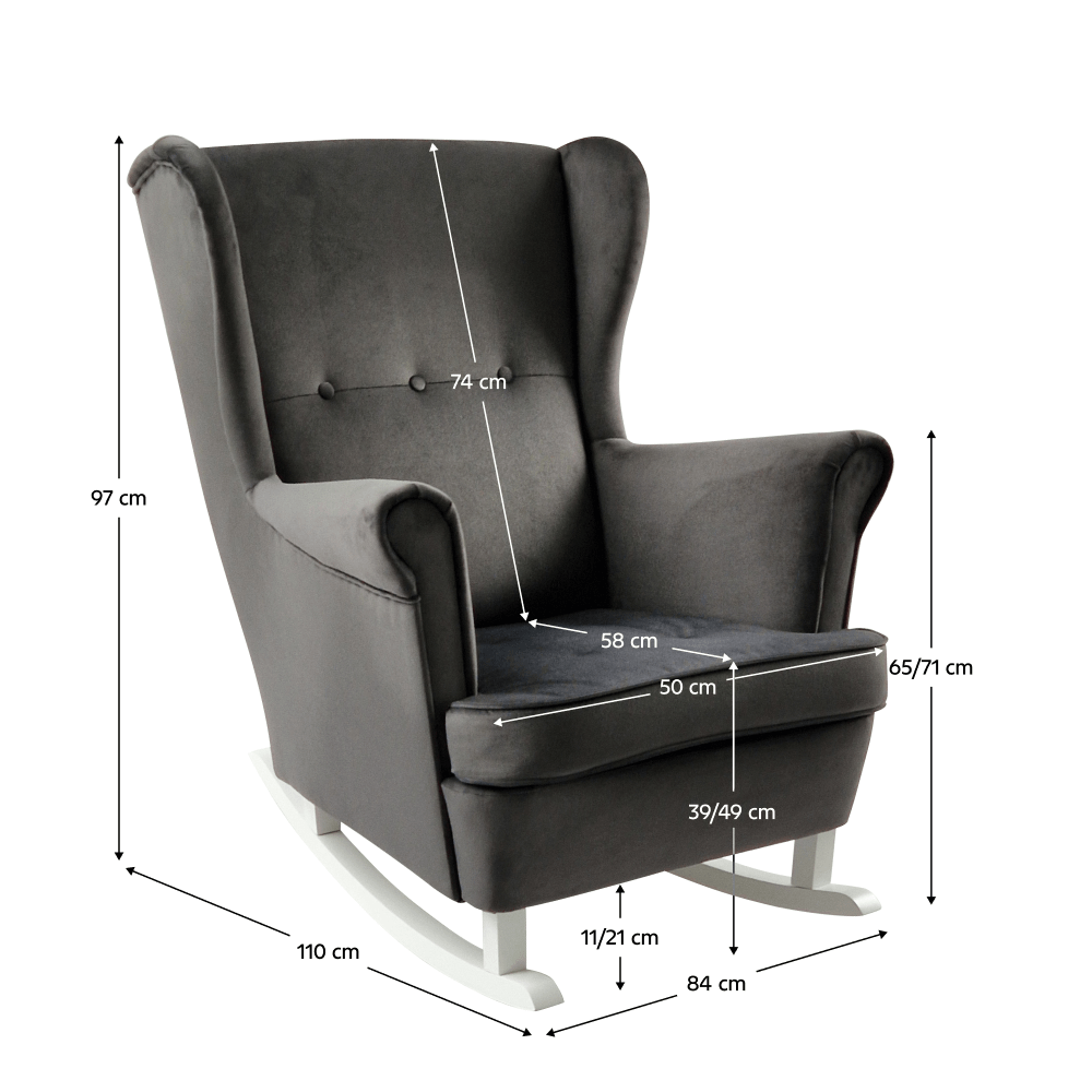 Füles hintafotel, sötétszürke/fehér, TEJA Füles hintafotel, sötétszürke/fehér, TEJA