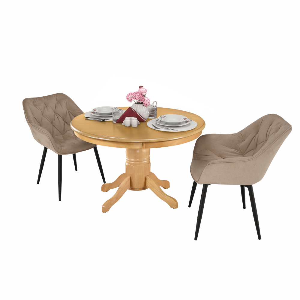 Étkezőasztal, kerek, világos tölgy, átmérő 106 cm, TABLOS Étkezőasztal, kerek, világos tölgy, átmérő 106 cm, TABLOS