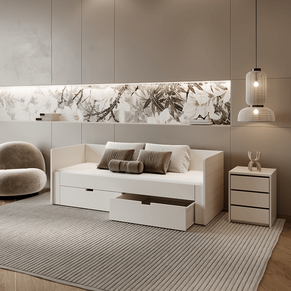 Kihúzható ágy, fehér, 90/180x200, ANTONY Kihúzható ágy, fehér, 90/180x200, ANTONY