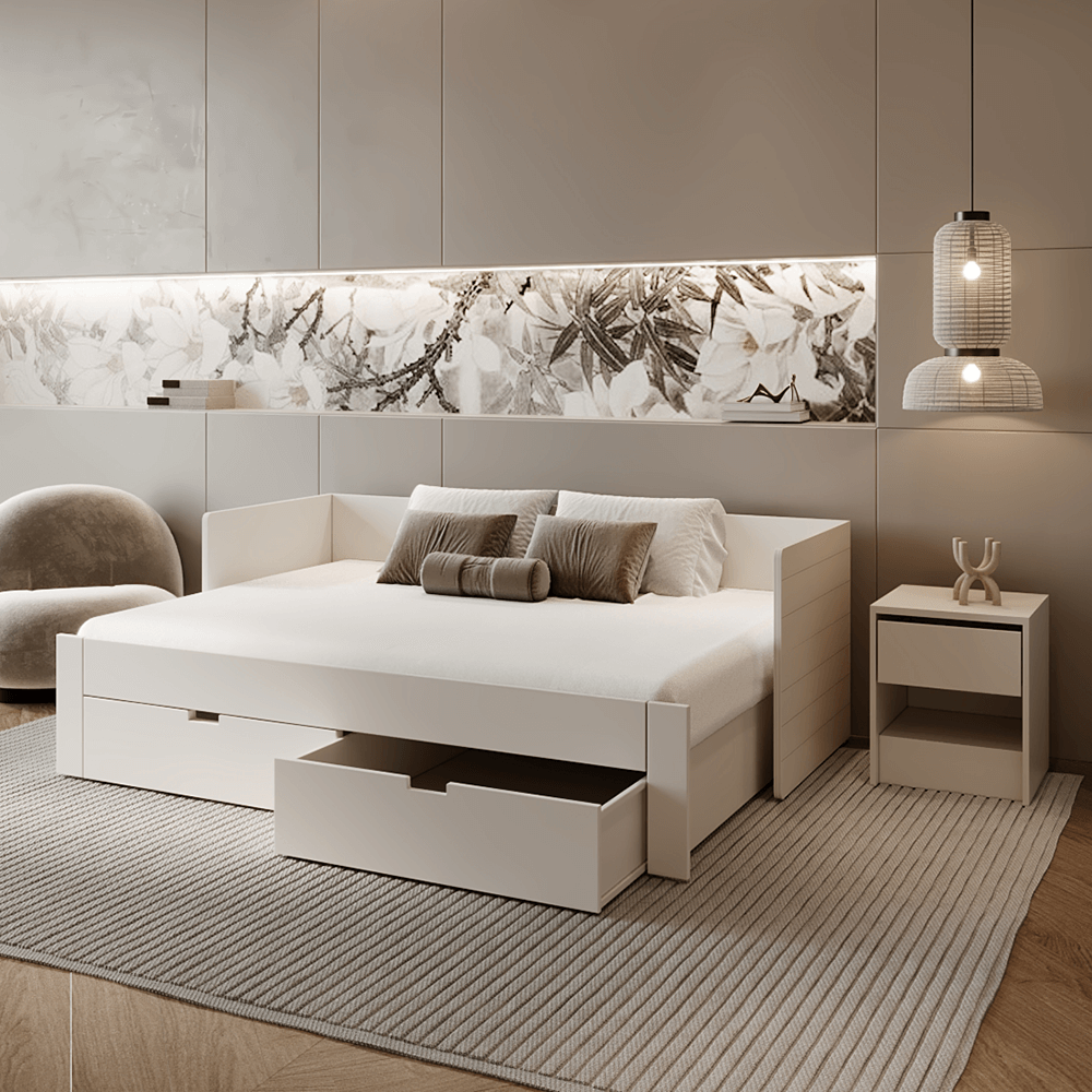 Kihúzható ágy, fehér, 90/180x200, ANTONY Kihúzható ágy, fehér, 90/180x200, ANTONY