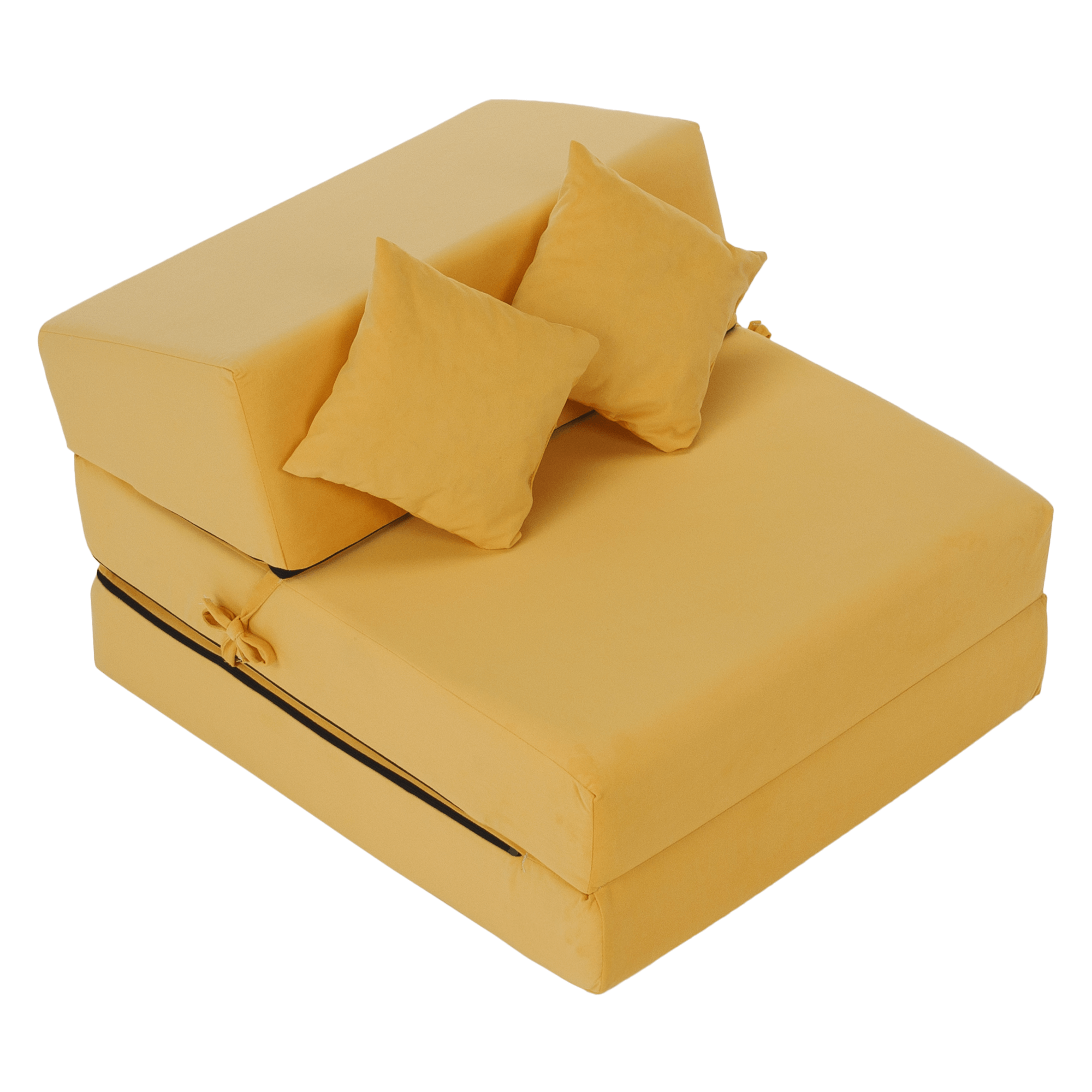 Összecsukható matrac/fotel, 2v1, sárga, PELOS Összecsukható matrac/fotel, 2v1, sárga, PELOS