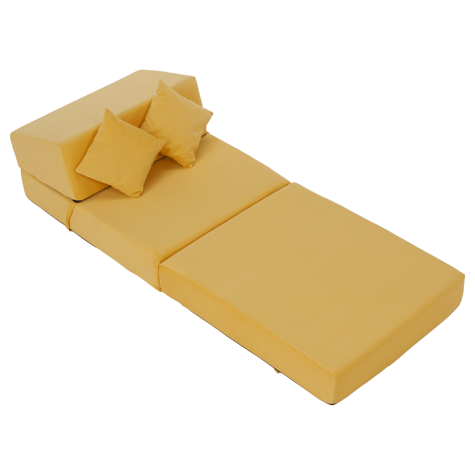 Összecsukható matrac/fotel, 2v1, sárga, PELOS Összecsukható matrac/fotel, 2v1, sárga, PELOS