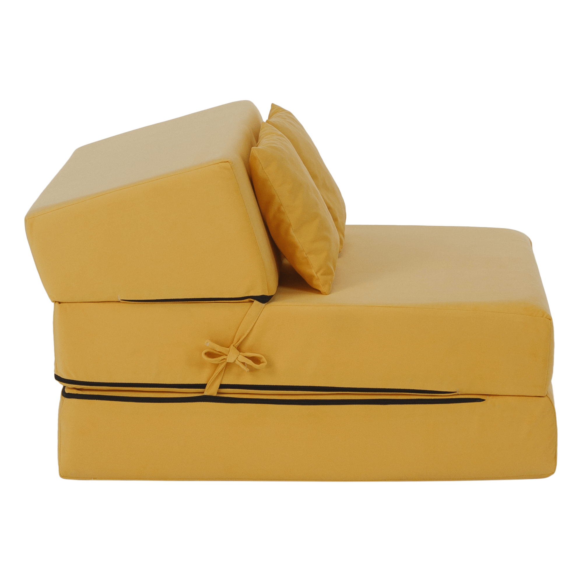 Összecsukható matrac/fotel, 2v1, sárga, PELOS Összecsukható matrac/fotel, 2v1, sárga, PELOS