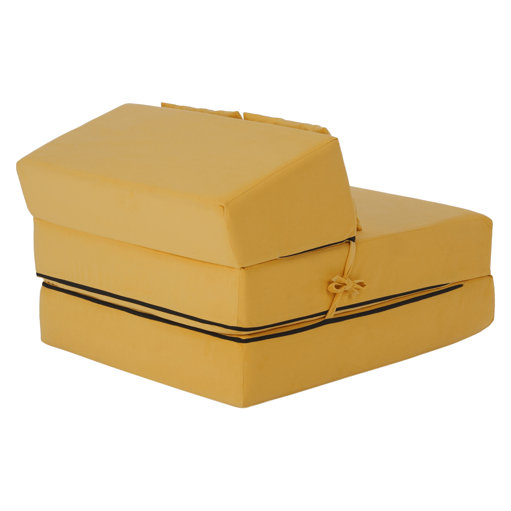 Összecsukható matrac/fotel, 2v1, sárga, PELOS Összecsukható matrac/fotel, 2v1, sárga, PELOS