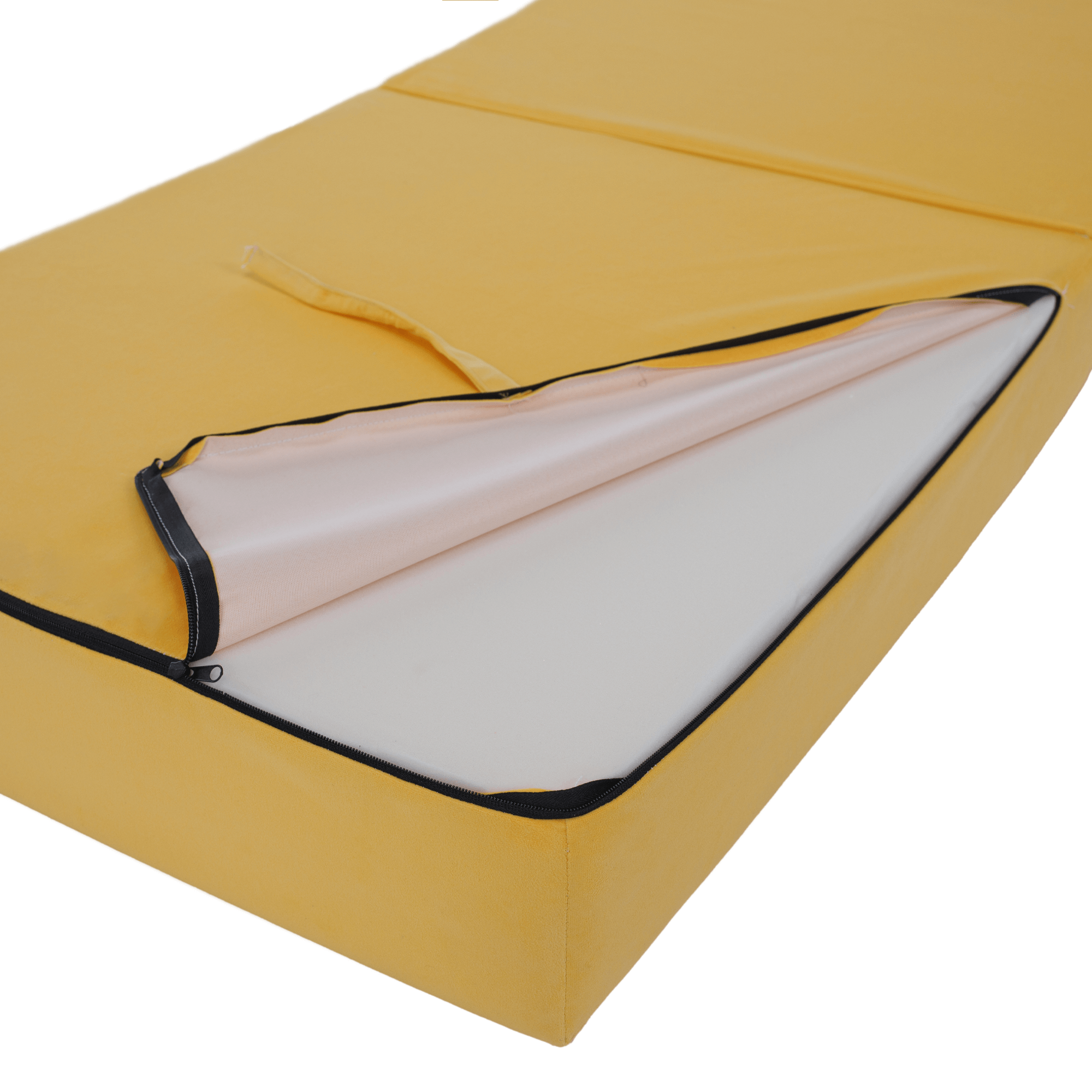 Összecsukható matrac/fotel, 2v1, sárga, PELOS Összecsukható matrac/fotel, 2v1, sárga, PELOS