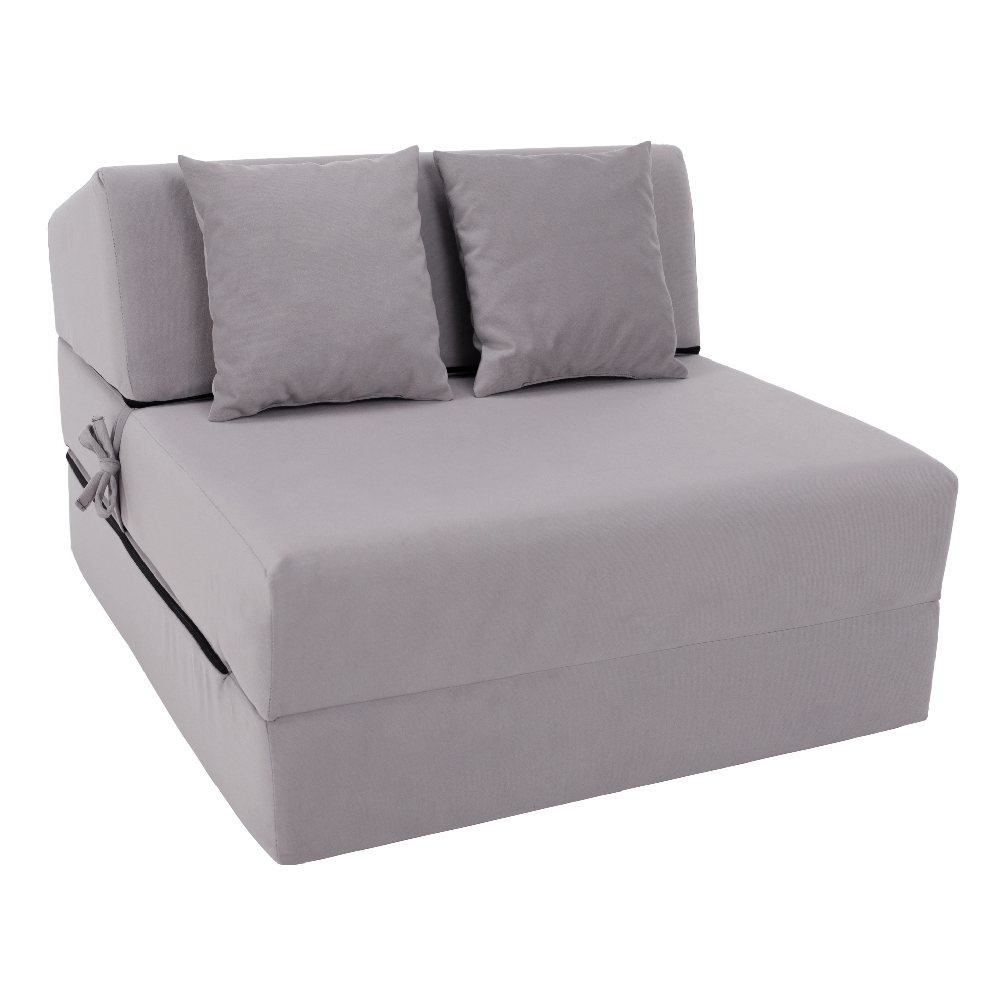 Skladací matrac/kreslo, 2v1, svetlosivá, PELOS