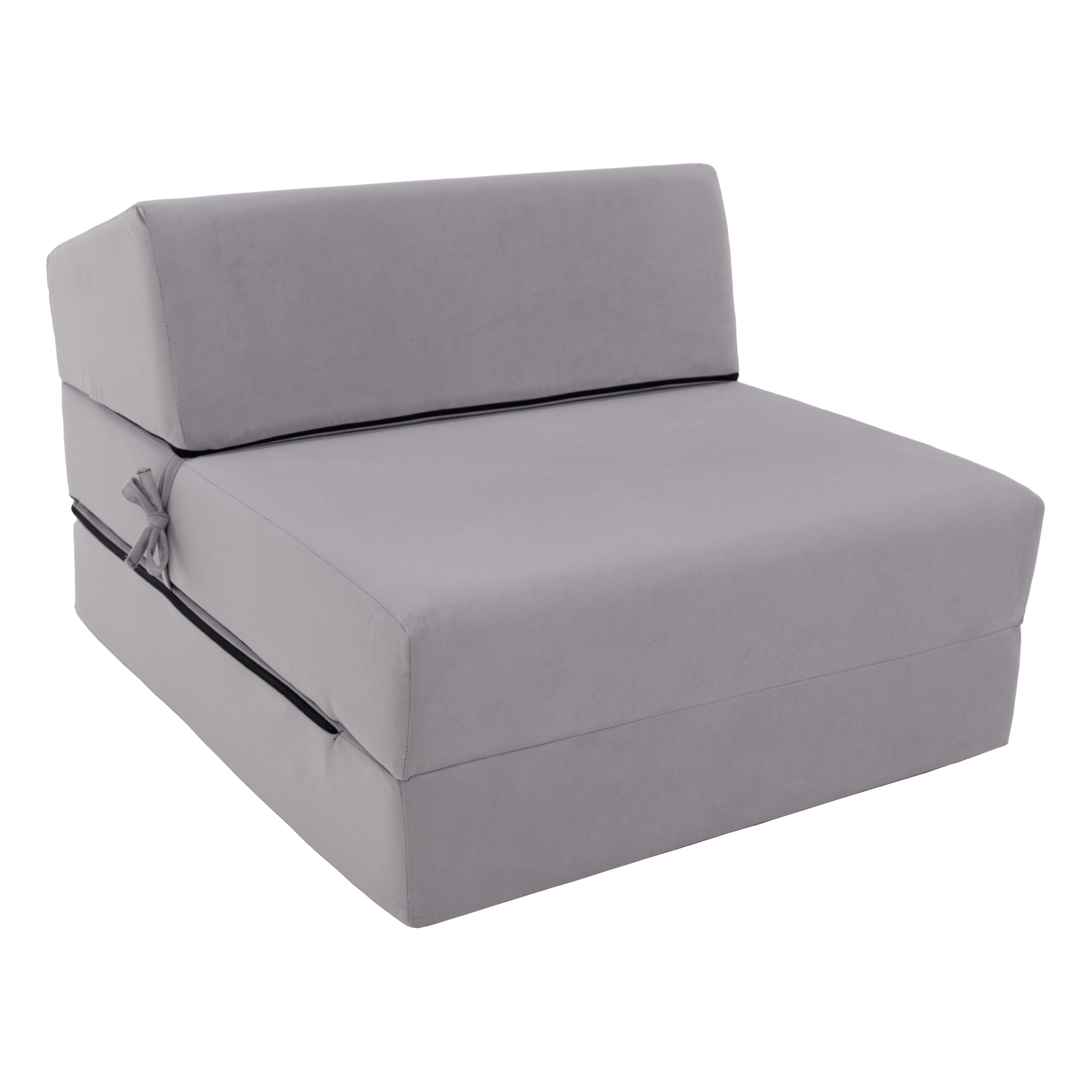 Skladací matrac/kreslo, 2v1, svetlosivá, PELOS