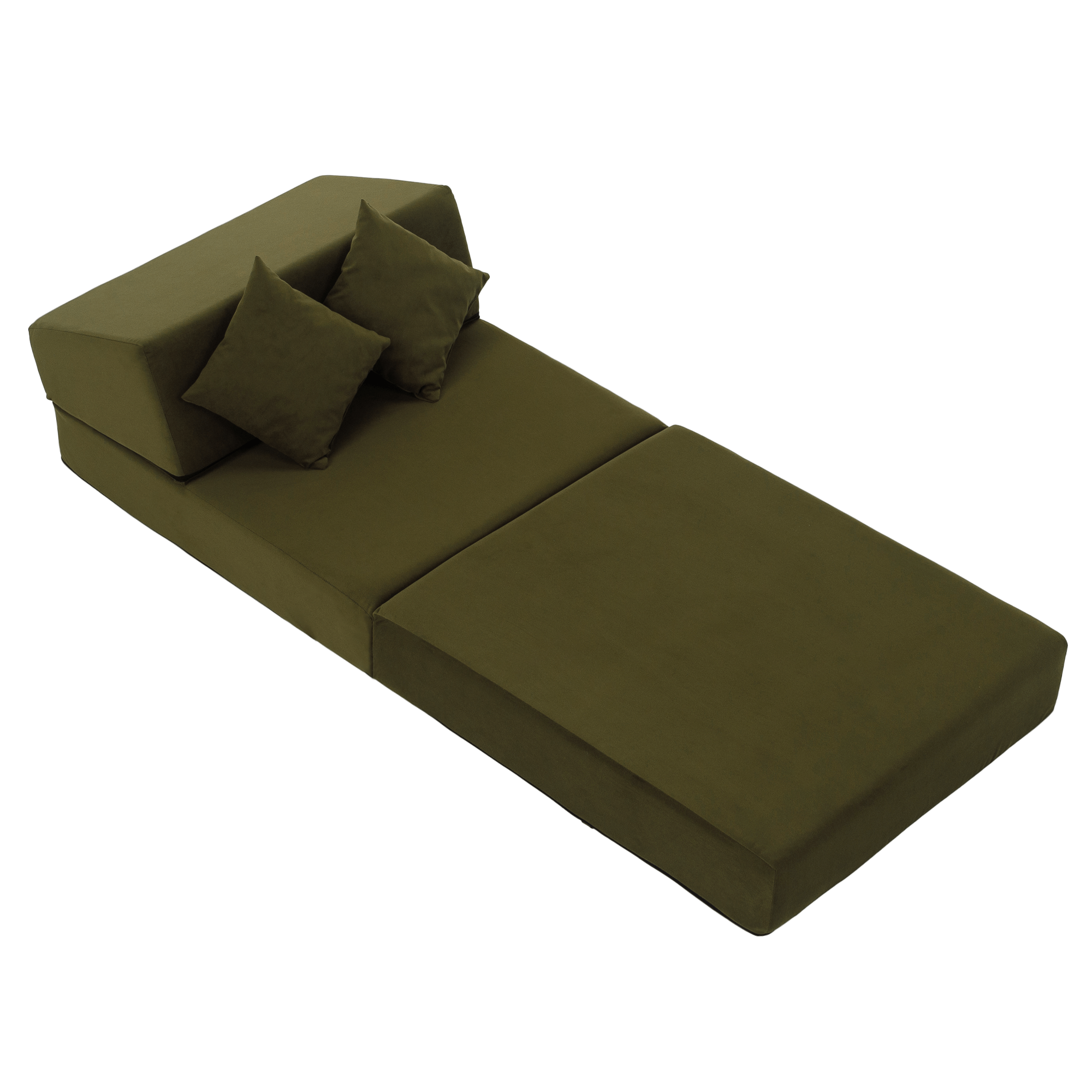 Skladací matrac/kreslo, 2v1, olivová, PELOS