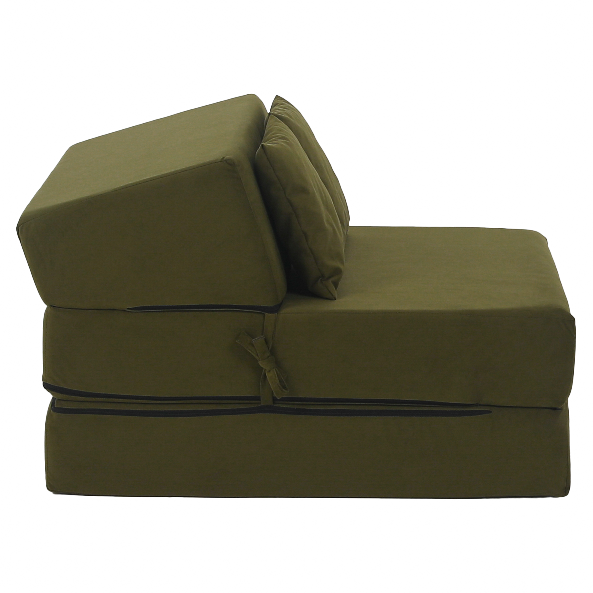 Skladací matrac/kreslo, 2v1, olivová, PELOS