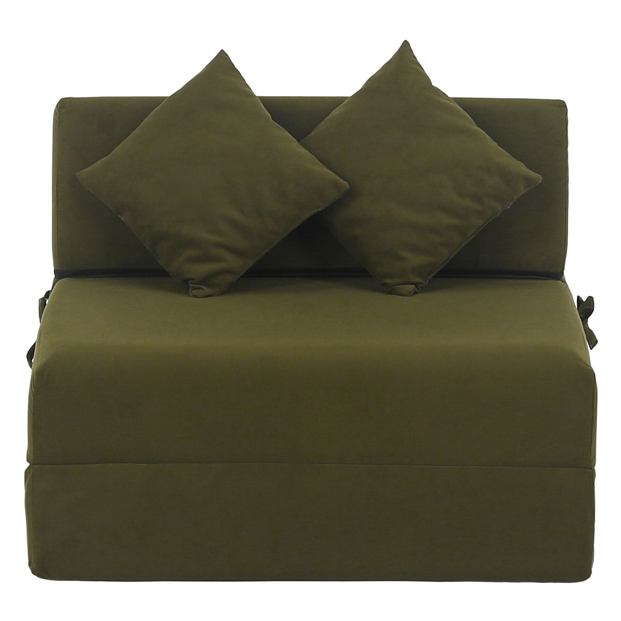 Skladací matrac/kreslo, 2v1, olivová, PELOS