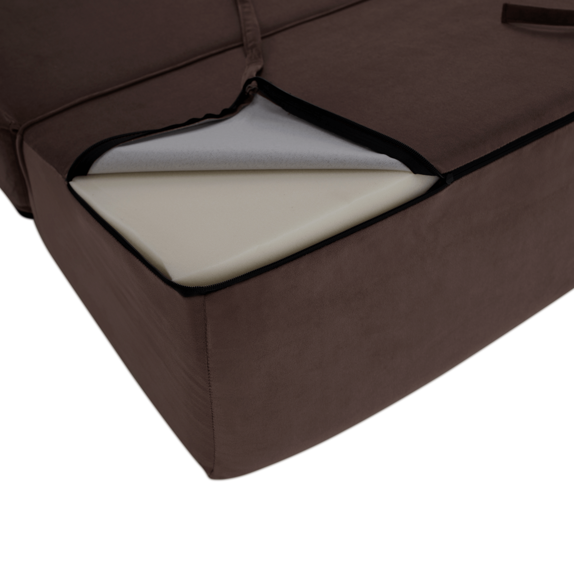 Összecsukható matrac/fotel, 2v1, barna Taupe, PELOS