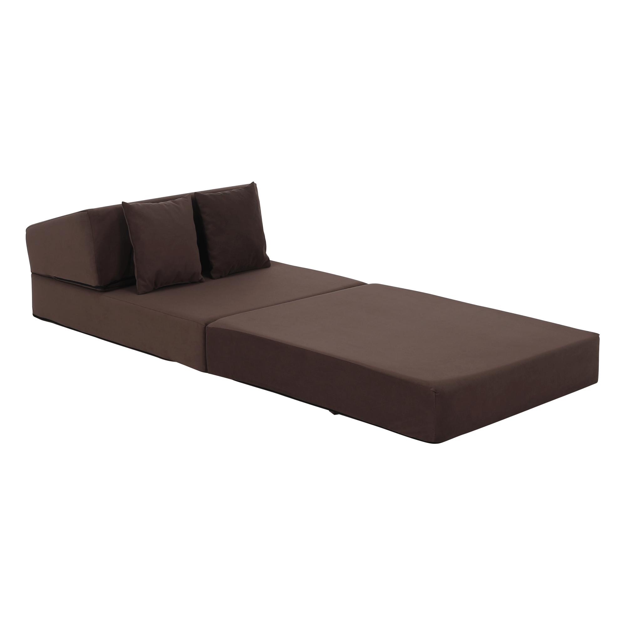 Összecsukható matrac/fotel, 2v1, barna Taupe, PELOS