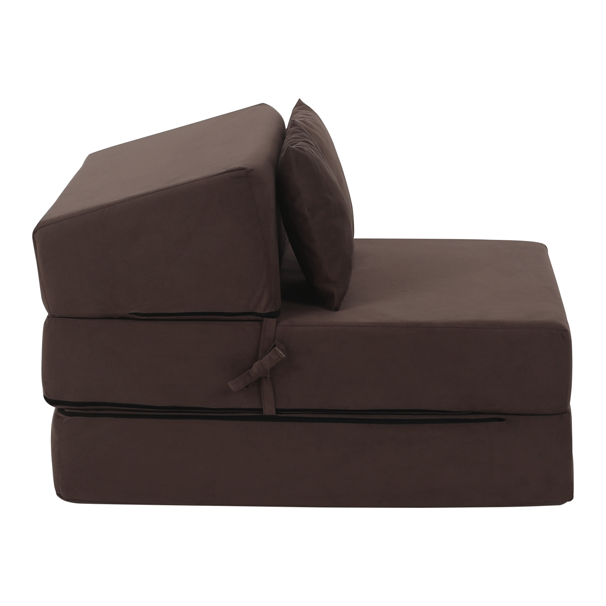 Összecsukható matrac/fotel, 2v1, barna Taupe, PELOS