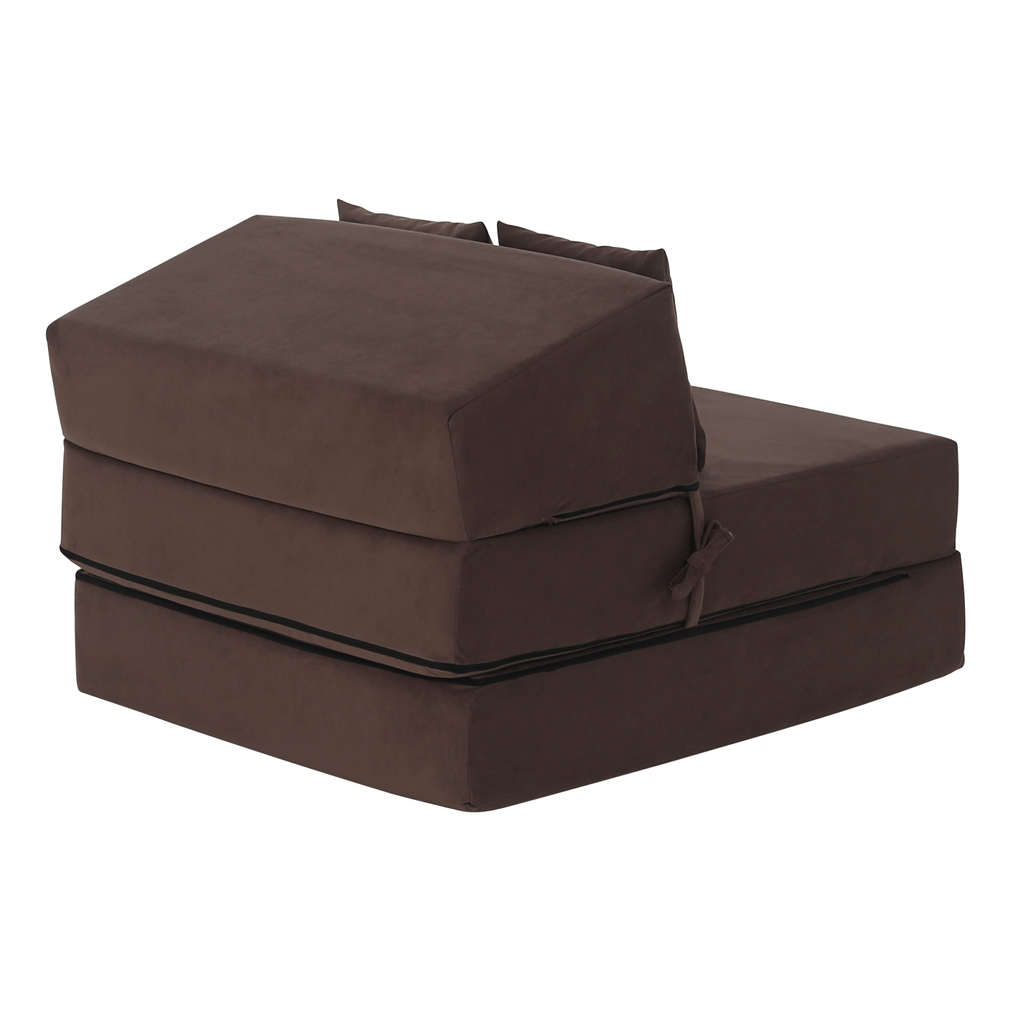 Összecsukható matrac/fotel, 2v1, barna Taupe, PELOS