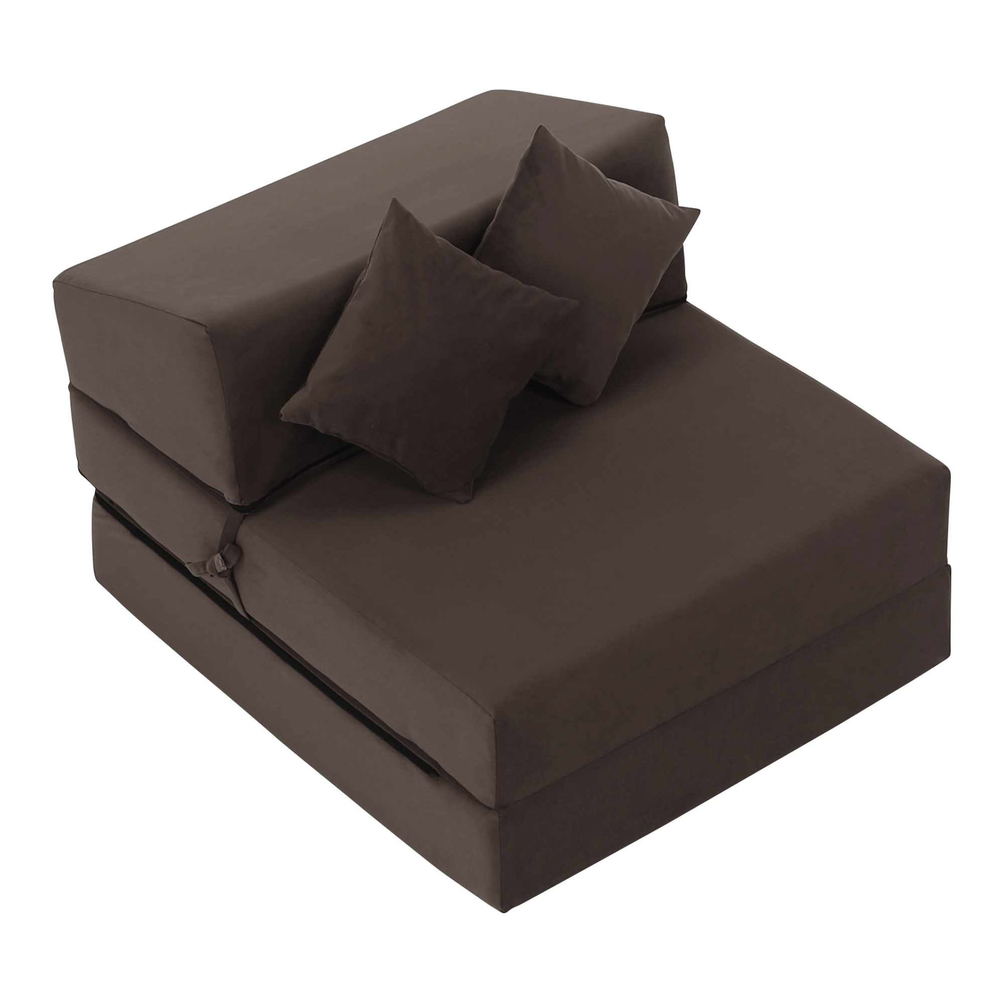 Összecsukható matrac/fotel, 2v1, barna Taupe, PELOS