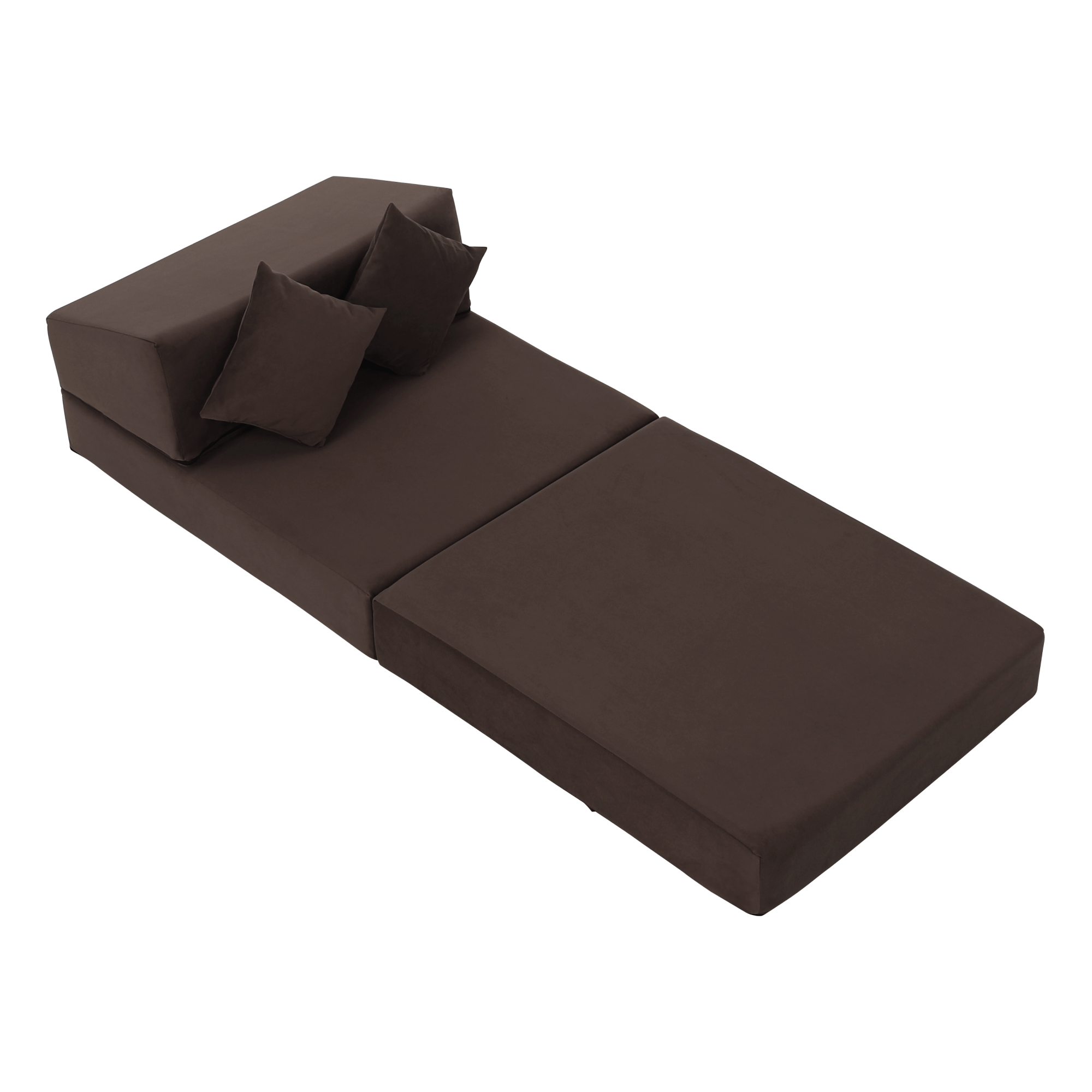 Összecsukható matrac/fotel, 2v1, barna Taupe, PELOS