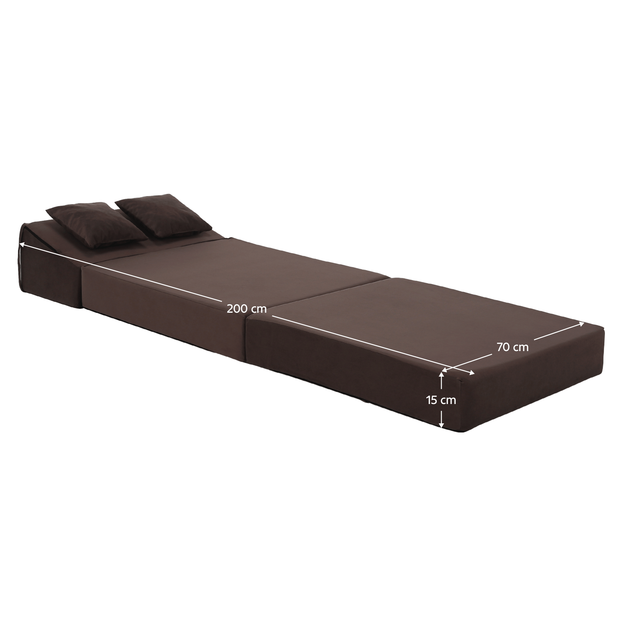 Összecsukható matrac/fotel, 2v1, barna Taupe, PELOS