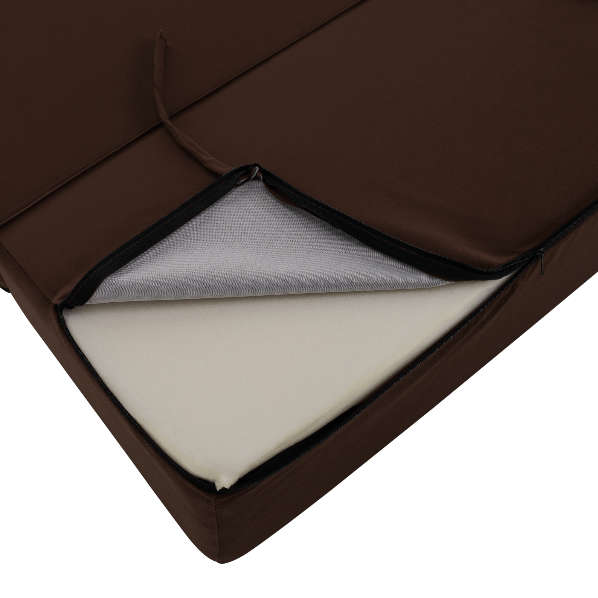 Összecsukható matrac/fotel, 2v1, barna, PELOS Összecsukható matrac/fotel, 2v1, barna, PELOS