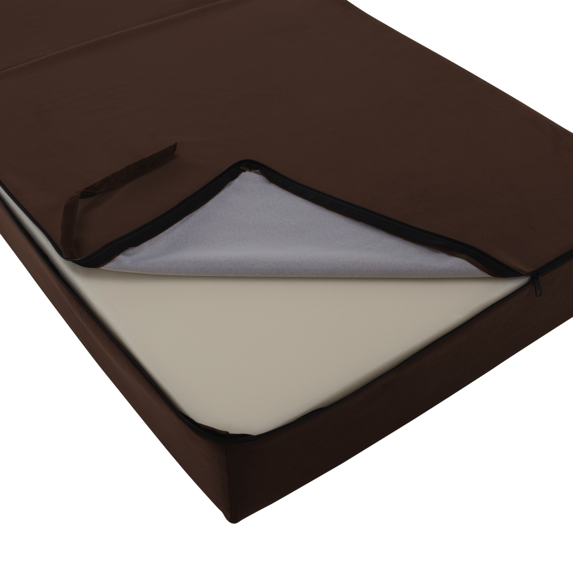 Összecsukható matrac/fotel, 2v1, barna, PELOS Összecsukható matrac/fotel, 2v1, barna, PELOS