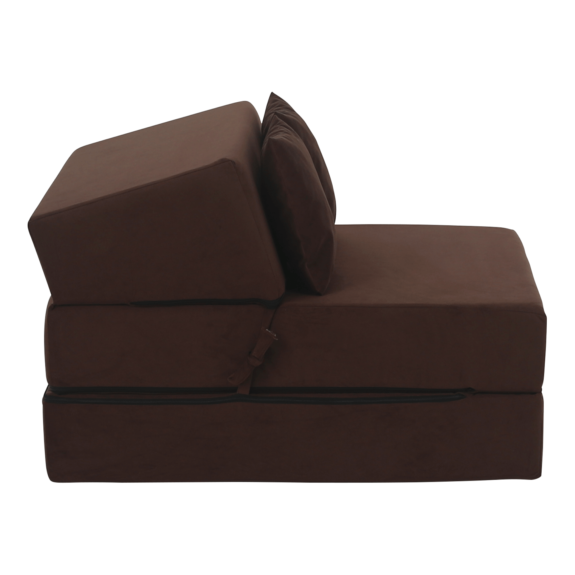 Összecsukható matrac/fotel, 2v1, barna, PELOS Összecsukható matrac/fotel, 2v1, barna, PELOS