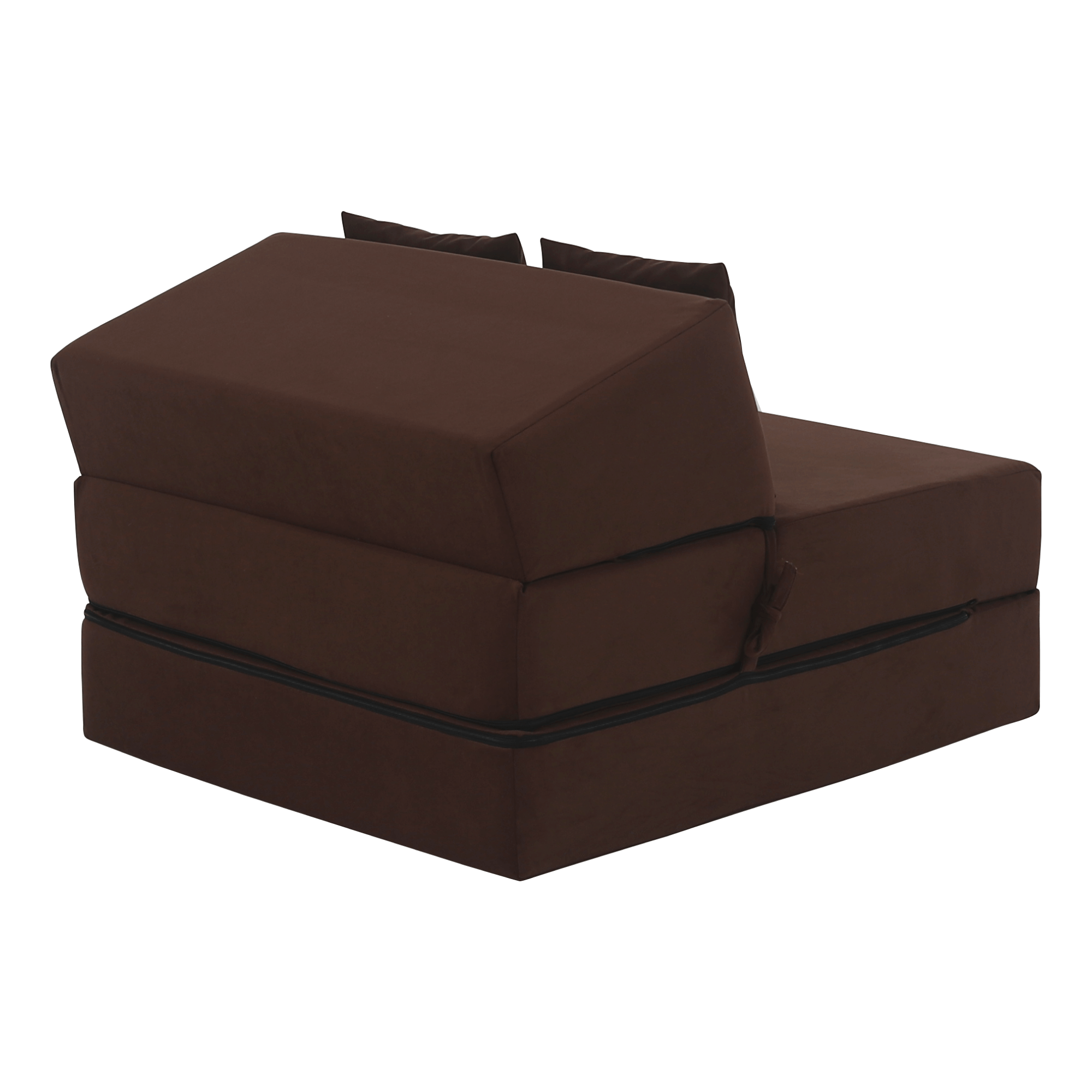 Összecsukható matrac/fotel, 2v1, barna, PELOS Összecsukható matrac/fotel, 2v1, barna, PELOS